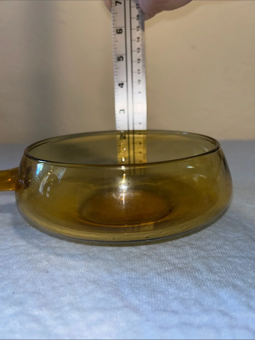 MCM Empoli Art glass Amber Handled Serving Bowl